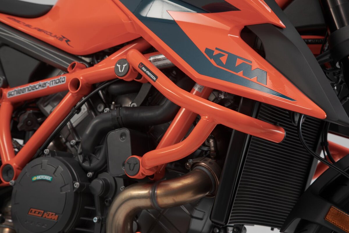 Aizsargstieņi orandži KTM 1290 Super Duke R (19-22). Aizsargstieņi orandži KTM 1290 Super Duke R (19-22).