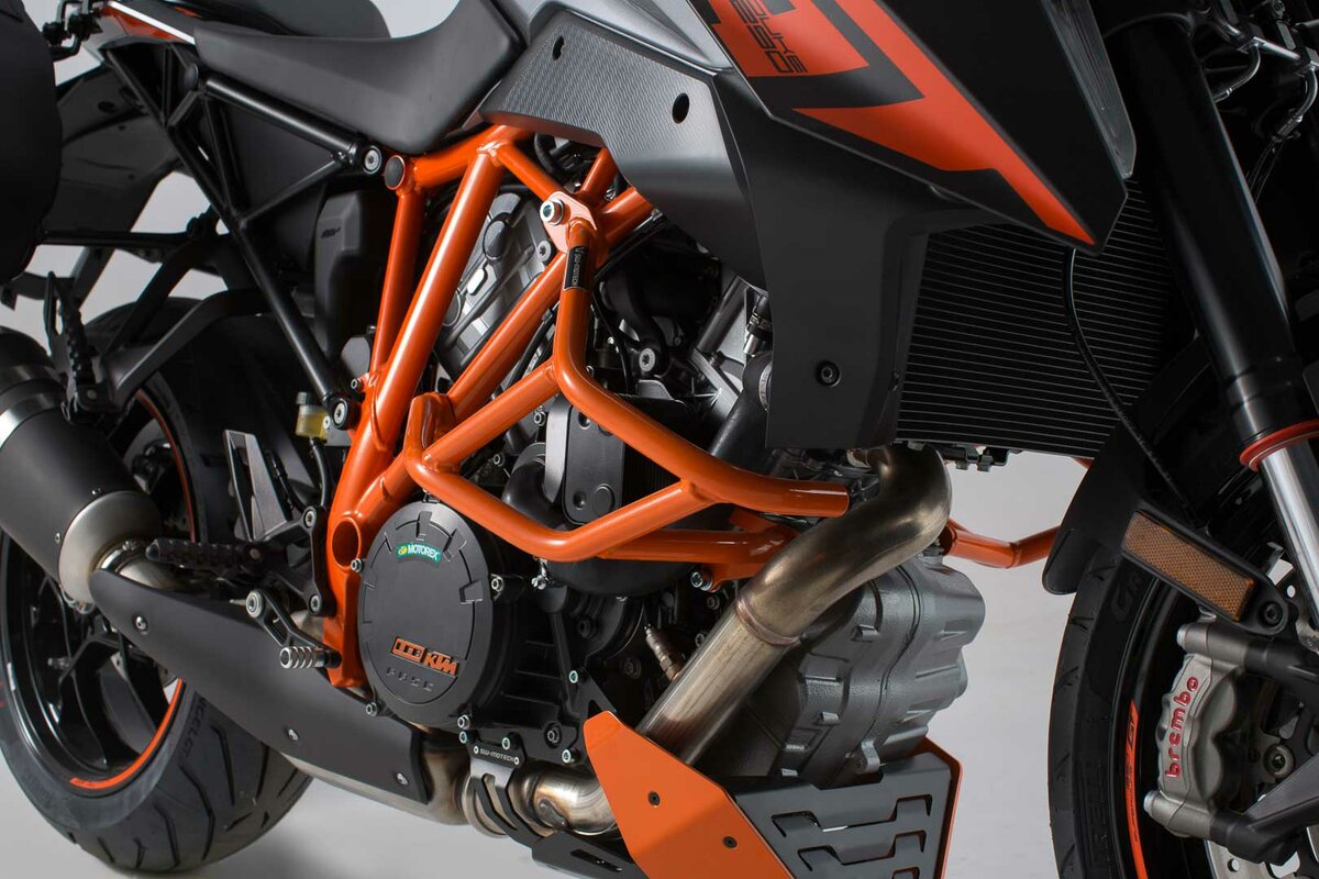 Aizsargstieņi orandži KTM 1290 Super Duke R (13-19). Aizsargstieņi orandži KTM 1290 Super Duke R (13-19).